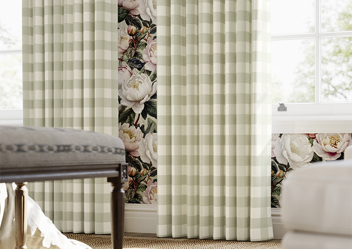 Gingham, Bud Green - Made to Measure Curtains - Image 5